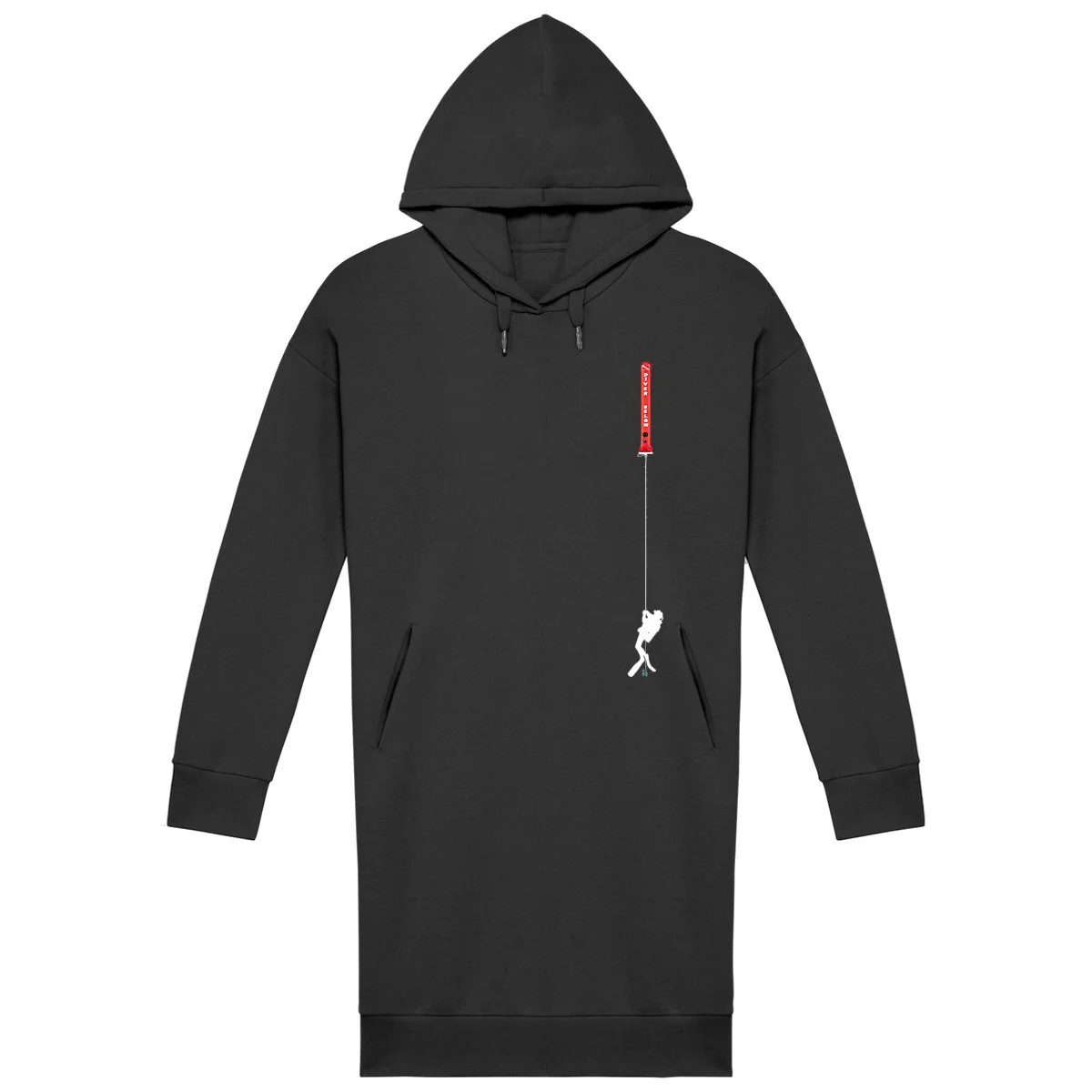 robe sweat MacJos pour plongeuse parachute de plongée vertical avec plongeuse – Image 2