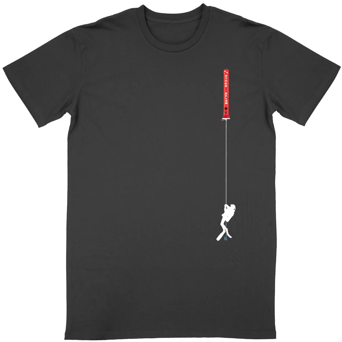 T-shirt parachute de plongée vertical avec plongeur – Image 3