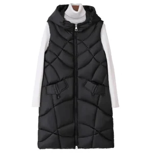 Gilet Long Sans Manche Noir