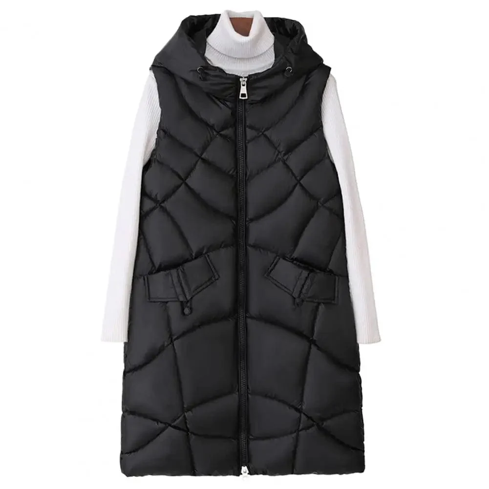 Gilet Long Sans Manche Noir