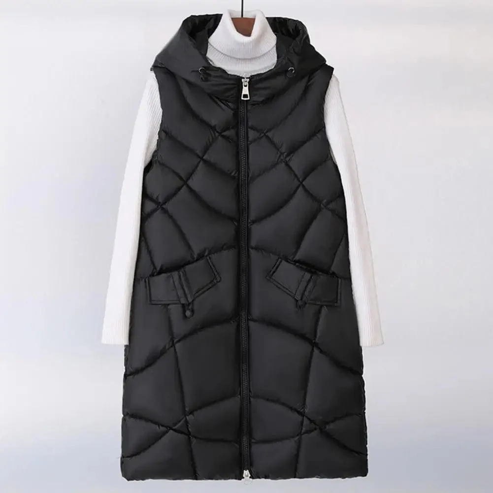 Gilet Long Sans Manche Noir – Image 2
