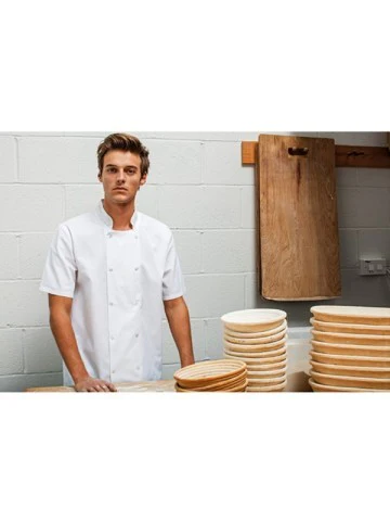 Veste cuisine manche courte Top tex PR664 - 2 coloris