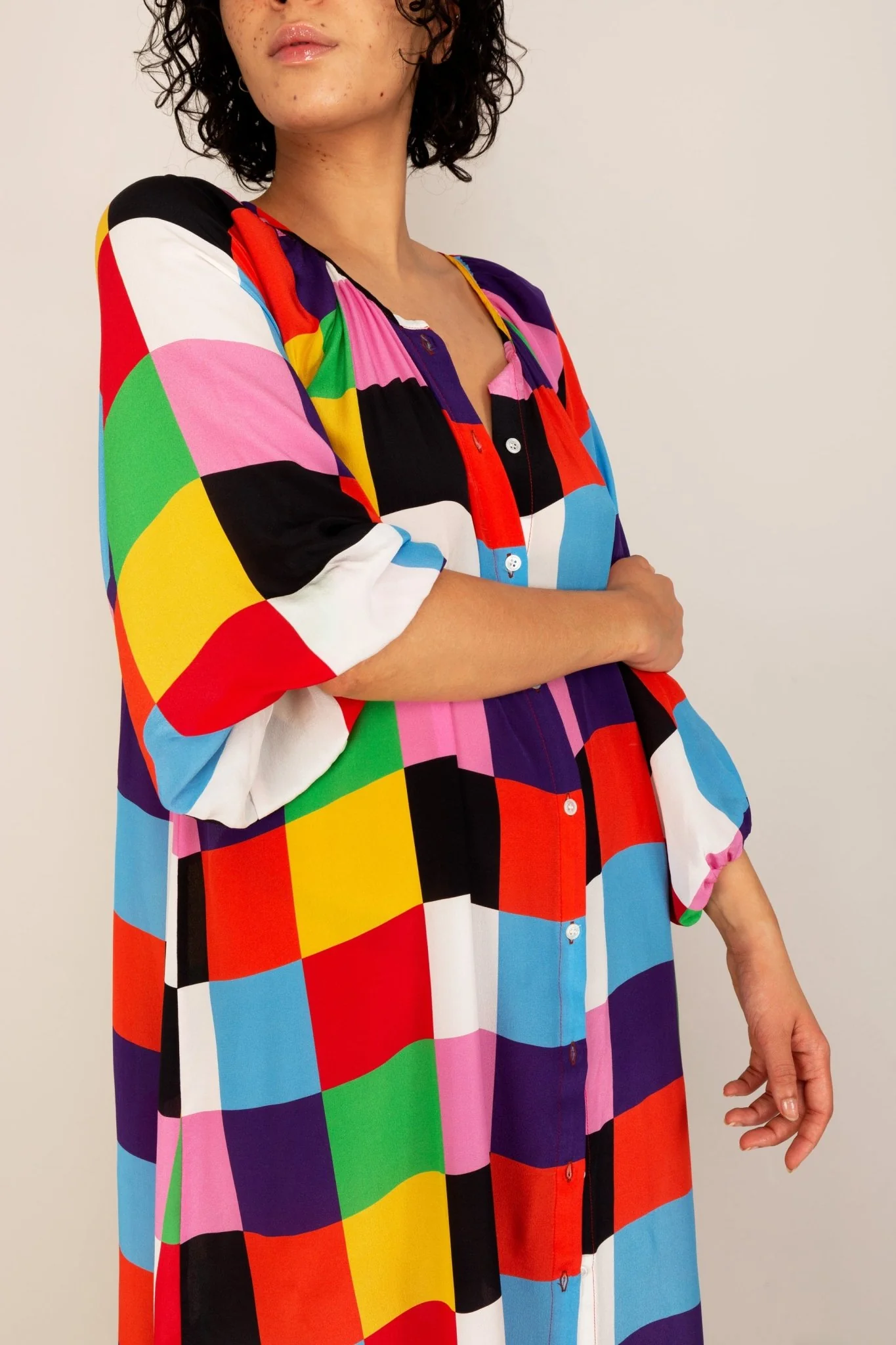 Robe FELICIA Imprimé Carrés