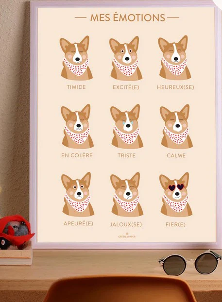 Affiche A4 | Emotions Corgis