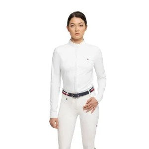 TOMMY HILFIGER - Polo de concours femme à manches longues Charlotte blanc