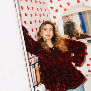 Top ALIX paillettes rouges