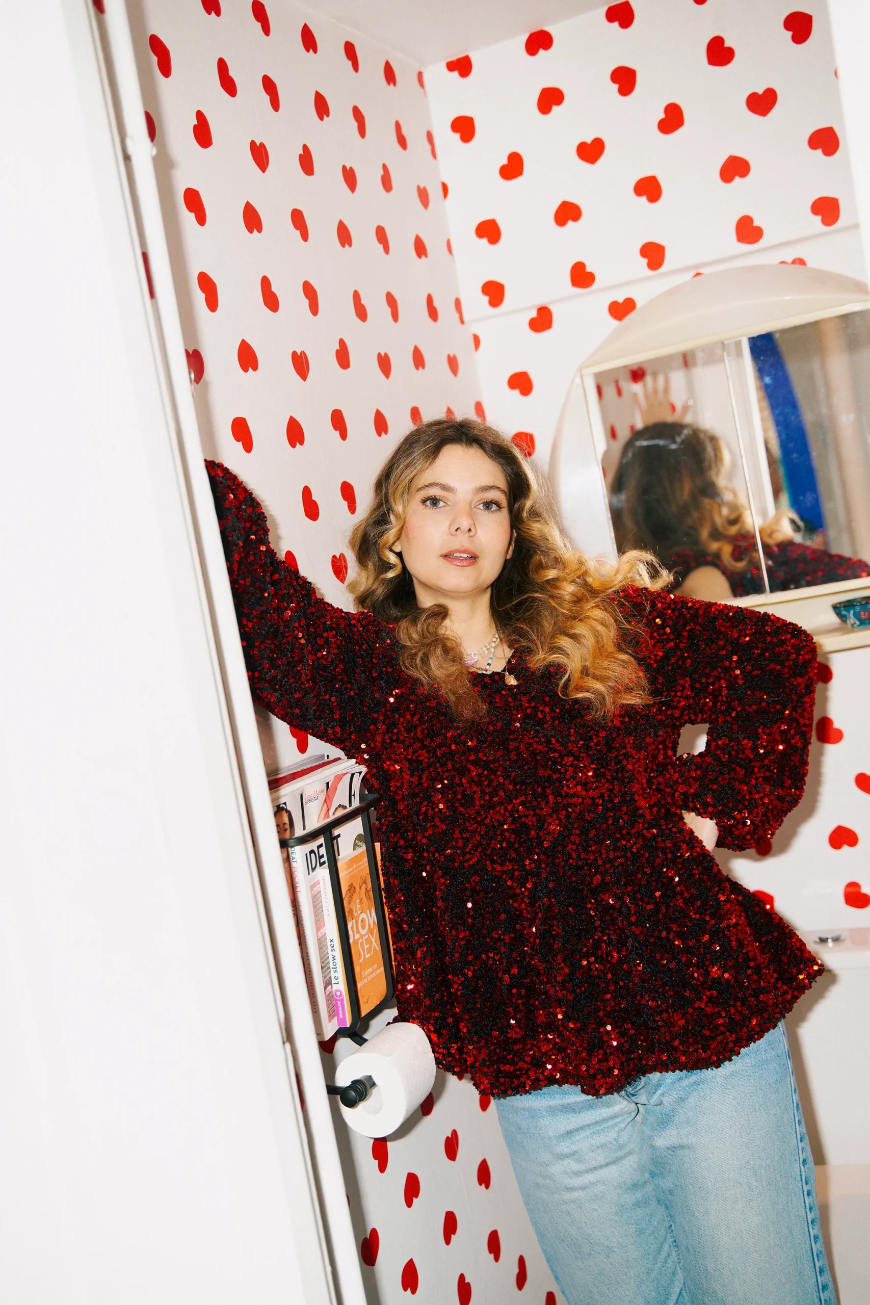 Top ALIX paillettes rouges