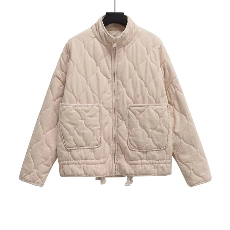 Veste Beige Matelassée Femme