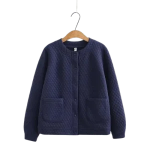 Veste Matelassée A Carreaux Bleu Foncé