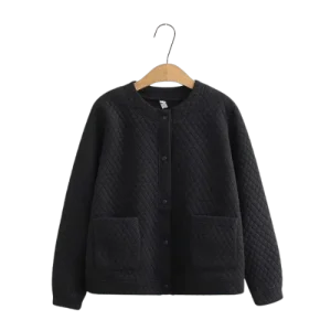 Veste Matelassée A Carreaux Noir